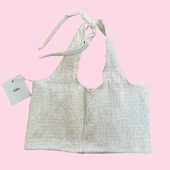 NEW Smocked White Halter Top